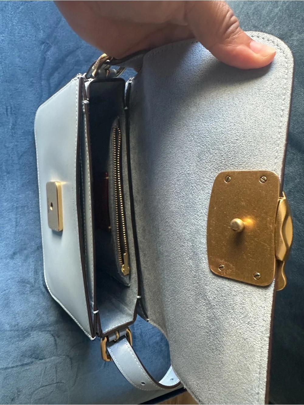 Coach Sage bag Leather Crossbody Shoulder Bag with Gold Hardware